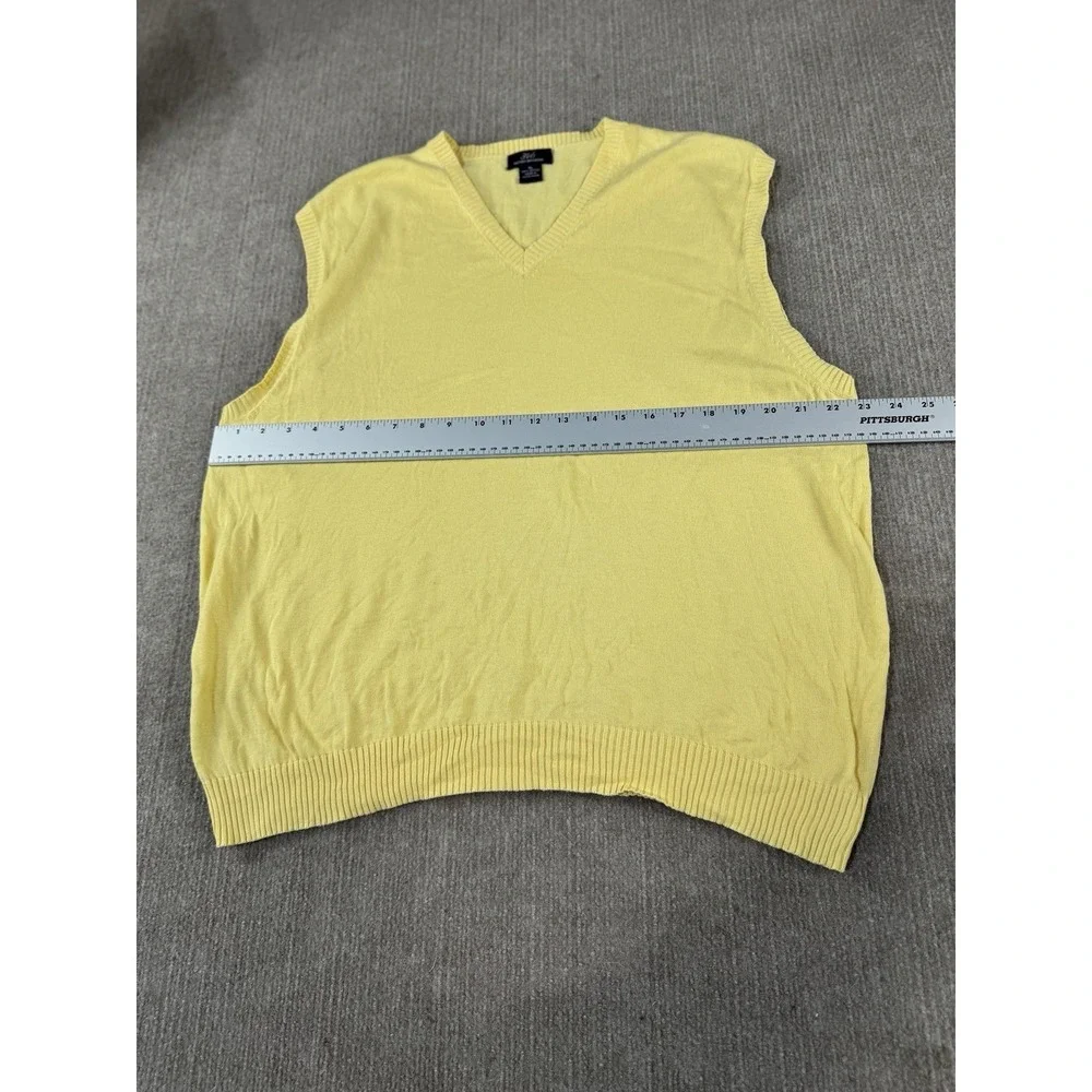 Brooks Brothers 346 Men's XL Sweater Vest Yellow Pullover V-Neck Knit Cotton